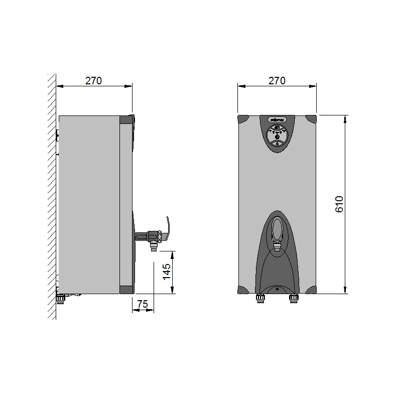 Calomax Eclipse 7.5 Litre Wall Mounted Water Boiler