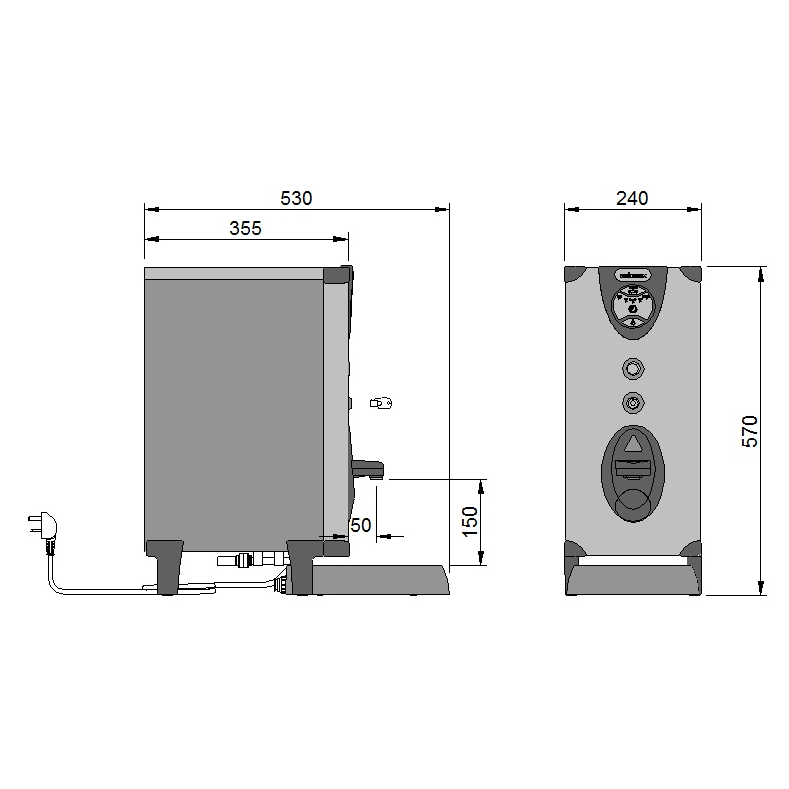 Calomax Eclipse 10 Litre Push Button Table Top Water Boiler