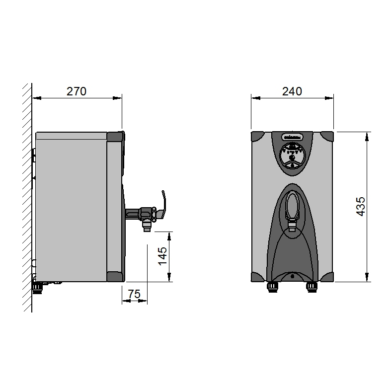 Calomax Eclipse 3 Litre Wall Mounted Water Boiler