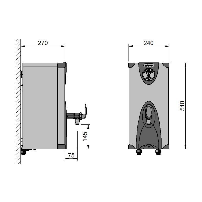 Calomax Eclipse 5 Litre Wall Mounted Water Boiler
