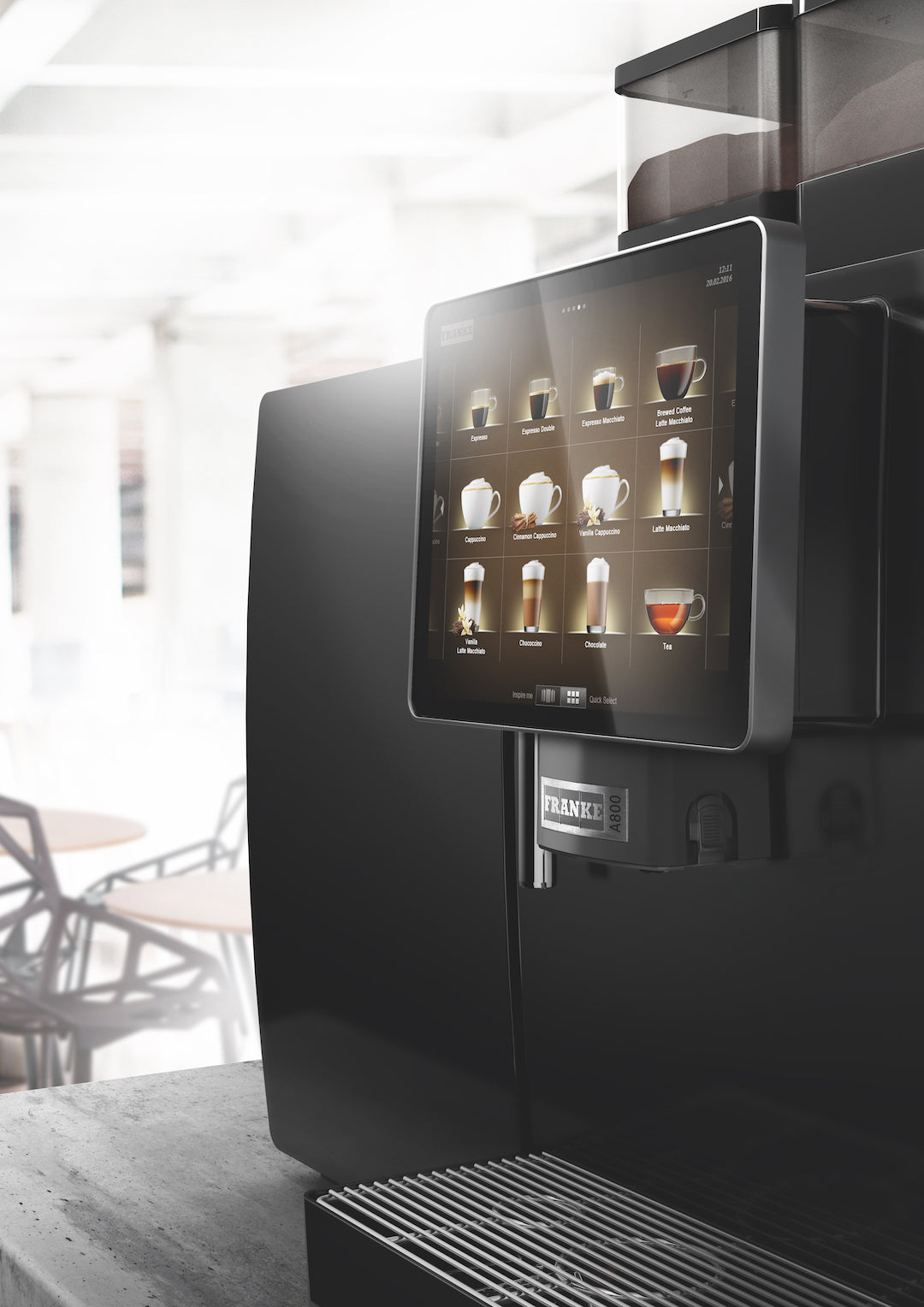 Franke A800 FM EC Coffee Machine with 12 litre Fridge