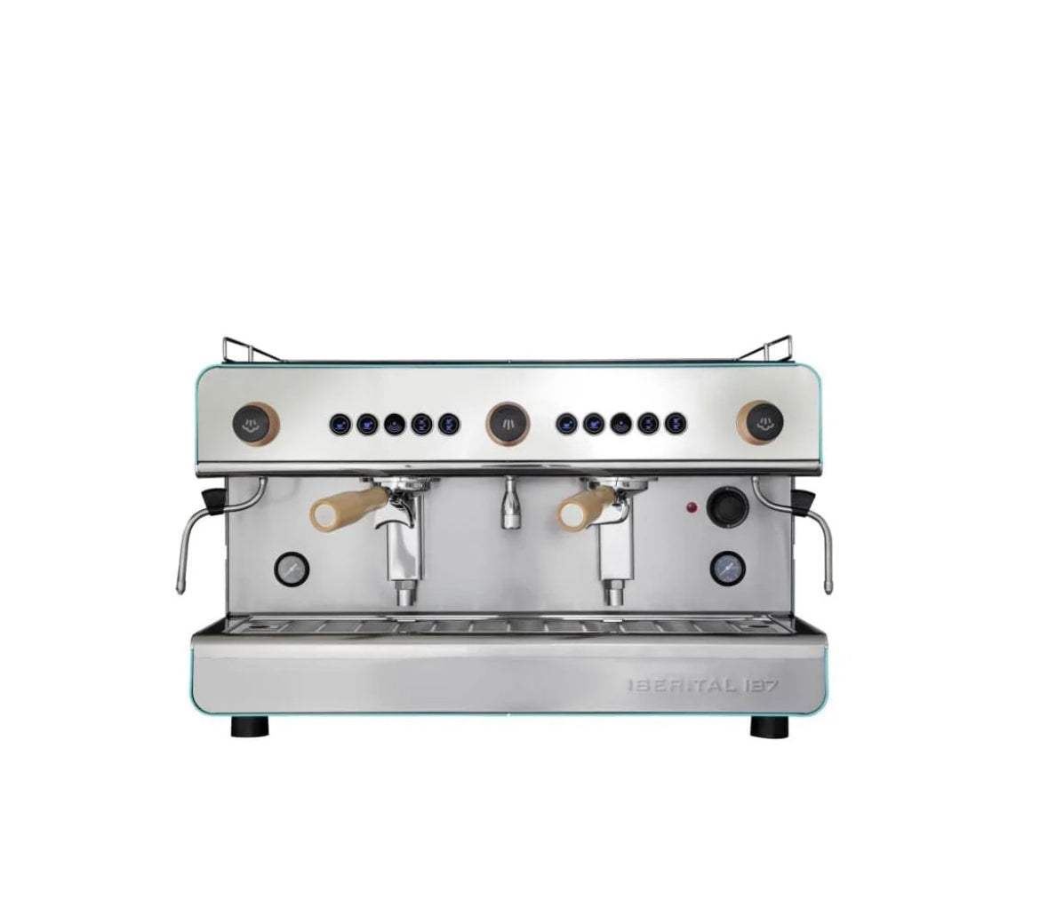 Iberital IB7 Tall Tiffany Blue (2 Group) Traditional Coffee Machine