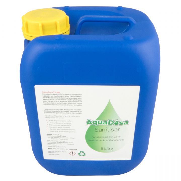 Aqua Dosa Sanitising Fluid 3% Hydrogen Peroxide 5 Litre Drum Front View