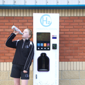 H2o Hydration Station Contactless Bottle Filler With 12 inch Media Screen & Audio