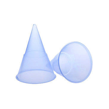 Blue Single Use 4oz Plastic Drinking Cone