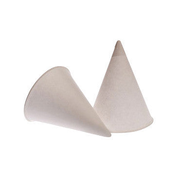 White Single Use 4oz Paper Drinking Cone